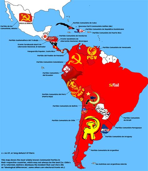 mapa comunista america do sul